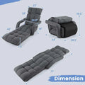 6 - Position Adjustable Floor Sofa Bed, Folding Lazy Sofa Chaise Lounger Recliner with Armrests & Footrests for Living Room, Bedroom & Gaming