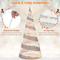 5 FT Pre - lit Christmas Cone Tree, Artificial Spiral Conic Tree with 300 Warm White & 250 Cold White LED Lights, Xmas Holiday Decor for Home Party