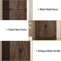 71" Tall Farmhouse Kitchen Pantry Cabinet, 5 Layers Storage Cabinet with Adjustable Shelves, Farmhouse Pantry Cabinet with 4 Barn Doors