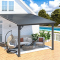 AECOJOY 10x10 Outdoor Hardtop Gazebo Adjustable Height (6.5-9.8Ft) Pergola for Patio