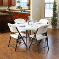 Lifetime 48 in Round Fold - in - Half Table, Indoor/Outdoor Essential, White Granite (280064)