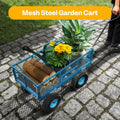 SPECSTAR Mesh Steel Garden Cart 880 lb Capacity, 38" x 21" Folding Utility Wagon with 10 in Wheels