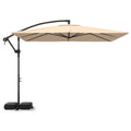 Tangkula 8x8 FT Solar Patio Umbrella with Base Included