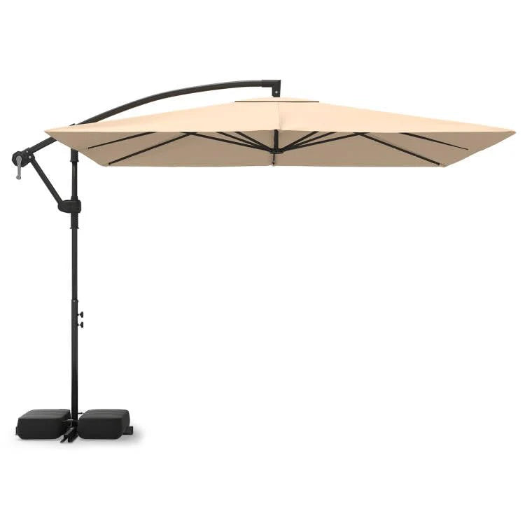 Tangkula 8x8 FT Solar Patio Umbrella with Base Included