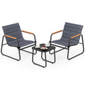 Tangkula 3 Pieces Patio Bistro Set Outdoor Fabric Conversation Set