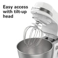 Hamilton Beach 4 Quart Stand Mixer for Kitchen, 7 Speeds, Tilt - Head, Dough Hook, Whisk & Flat Beater, White