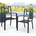 AECOJOY Metal Dining Chairs, Outdoor Patio Dining Chairs with Armrest