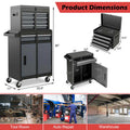 2 - in - 1 Rolling Tool Chest, 5-Drawer Tool Storage Cabinet with Wheels, Adjustable Shelf, Tool Box Organizer for Garage Warehouse Workshop