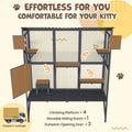 AECOJOY Catio Outdoor Cat Enclosure with Window Access, Large Window Catio Wood Cat House with 4 Platforms & 3 Doors