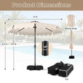 Tangkula 10 FT Outdoor Patio Umbrella with Solar LED Lights and Weighted Base-Beige
