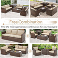 AECOJOY 7 PCS Outdoor Patio Furniture Sets with 2 Storage Boxes, Beige