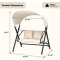 AECOJOY Outdoor Porch Swings for Adults 600LBS 2 Seat Patio Swings with Canopy