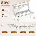 Tangkula 2 Person Patio Garden Bench with Waved Backrest and Slatted Seat