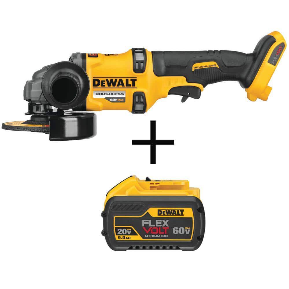 DeWalt FLEXVOLT 60 - Volt Li - ion Max Cordless 4 - 1/2 - 6 in. Small Angle Grinder (Tool - Only) w/Flexvolt 20V/60V Max Battery 9Ah