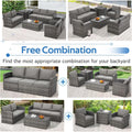 AECOJOY 7 PCS Outdoor Patio Furniture Sets with 2 Storage Boxes, Grey