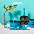 Carote 20 Pcs Nonstick Cookware Sets, Pots and Pans Set with Detachable Handles, Oven Safe, Induction Cookware, Stackable Kitchen Cooking Set, Ultra