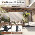 Tangkula 10 FT Patio Cantilever Umbrella | Large Square Offset Hanging Umbrella w/ 360° Rotation