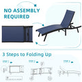 AECOJOY Outdoor Chaise Lounge, All Weather Pool Lounge Chairs Ergonomic Design (Navy, 1 PCs)