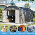 AECOJOY 10x12 FT Large Metal Outdoor Storage Shed with Floor Frame, Heavy-Duty Storage Building with Diamond Roof