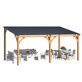 AECOJOY 16' x 10' Outdoor Wooden Gazebo, Patio Lean to Hardtop Pergolas and Gazebos
