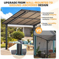 AECOJOY 12' x 10' Gazebo, Outdoor 10x12 Pergola Carport for Patio, Freestanding Lean to Hardtop Gazebo
