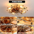 Industrial Cage Ceiling Fan - Low - Profile 7 - Blade Fan with Remote & Light - Modern Rustic Cooling for Small Spaces