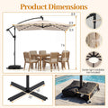 Tangkula 8x8 FT Solar Patio Umbrella with Base Included