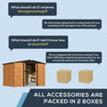 U - MAX 8 x 6 Ft. Wood Grain Outdoor Metal Storage Shed with Lockable Door Patio Garden Storage Building for Outside
