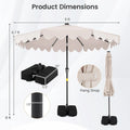 Tangkula 9 FT Solar Patio Umbrella with 32 LED Lights
