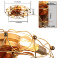 Industrial Cage Ceiling Fan - Low - Profile 7 - Blade Fan with Remote & Light - Modern Rustic Cooling for Small Spaces