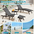 AECOJOY Outdoor Chaise Lounge, All Weather Pool Lounge Chairs Ergonomic Design (Dark Grey, 2 PCs)