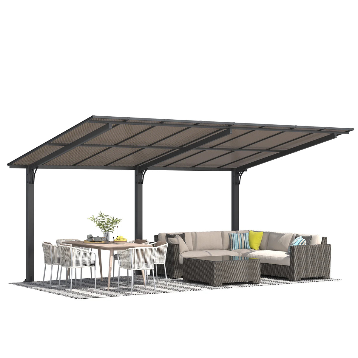 AECOJOY 16' x 10' Gazebo Outdoor Pergola for Patio,10x16 Pergola Carport