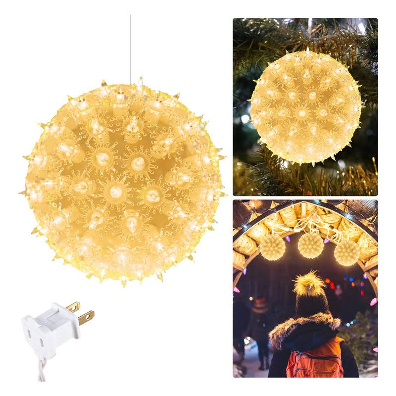 6�� Christmas Starlight Sphere Outdoor Clear Lighted Ball Hanging Lights 100 Replaceable Bulbs for Xmas Indoor Party Wedding Home Commercial