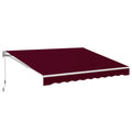 AECOJOY 13'×8' Manual Retractable Awning Sun Shade, Patio Awning Canopy