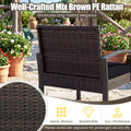 Tangkula 5 Pieces Wicker Patio Conversation Set 2-Person Small Balcony Furniture Seating Set