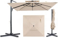 Tangkula 10 FT Patio Cantilever Umbrella | Large Square Offset Hanging Umbrella w/ 360° Rotation