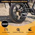Movcan V30 Electric Bike for Adult, 1000W 20" Fat Tire 48V 15.6AH Removable Battery, 28MPH 7-Speed Disc Brake Off - Road Mountain Ebike UL2849