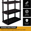 Hyper Tough Large 5-Tier Shelving Unit, W36 x D18 x H74" Interlocking Multipurpose Organizer, Black, Pack of 2