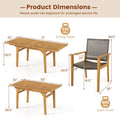 Tangkula 9 Pieces Patio Table and Chairs Set  with Acacia Wood Expandable Table and 8 PE Rattan Armchairs