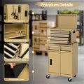 2 - in - 1 Rolling Tool Chest, 5-Drawer Tool Storage Cabinet with Wheels, Adjustable Shelf, Tool Box Organizer for Garage Warehouse Workshop