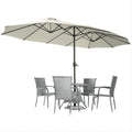AECOJOY 15x9ft Double-Sided Patio Umbrella, Ivory