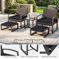 Tangkula 5 Pieces Wicker Patio Conversation Set 2-Person Small Balcony Furniture Seating Set