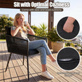 Tangkula 3 Pieces Patio Rattan Bistro Conversation Set