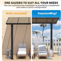 AECOJOY 14' x 10' Gazebo for Patio, Hard Top Lean to Gazebo Pergola Carport