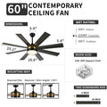 Dextrus 60 in Modern LED Outdoor/ Indoor Ceiling Fan with Remote Control