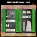 SOLAURA 71" Metal Garage Storage Cabinet with Locking Doors and Adjustable Shelves for Home, Office(Black)