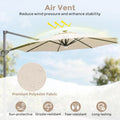 Tangkula 10ft Patio Umbrella 35 LED Lights Aluminum Pole 360 Degree Rotation