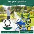 Garden Hose Reel Cart Holds 230FT of 5/8" Hose, Heavy - Duty Hose Cart with 2 Wheels & Storage Basket, Portable Water Hose Organizer for Yard