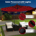 Tangkula 10ft Solar Patio Umbrella with Base Included