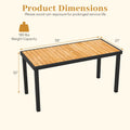 Tangkula 58" Rectangular Patio Dining Table for 6 Acacia Wood Outdoor Table